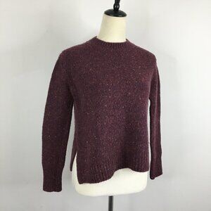 VINCE Plum Multi-Color Specks Wool Alpaca Blend Knit Pullover Sweater